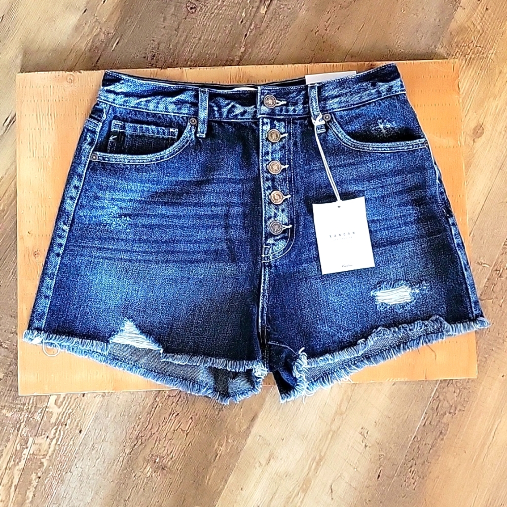 High Rise KanCan Buttonfly Shorts